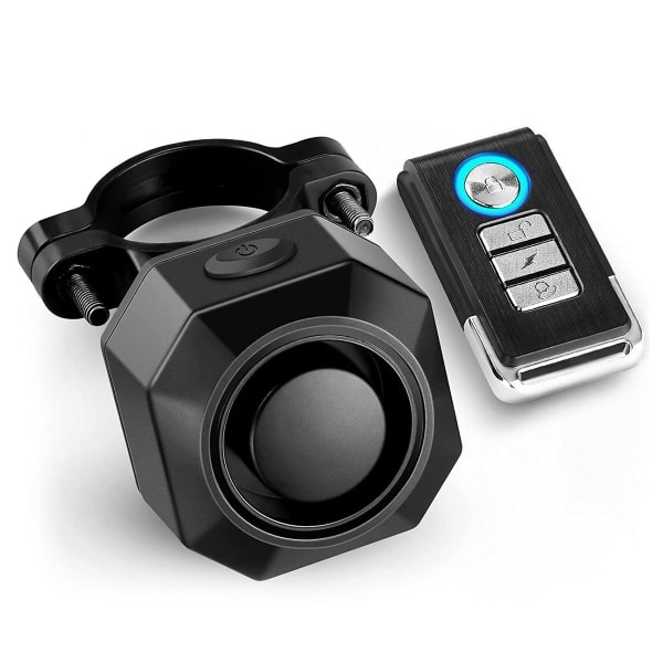 USB-laddningsbart cykelalarm med fjärrkontroll, 110db högt trådlöst stöldskydd Vibrationsrörelsesensor Veh