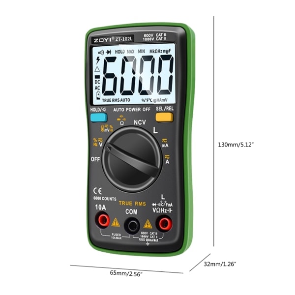 Pålidelig induktansmåler Automatisk 60H-måling Anti-brænding Multimeter ABS standard 60H induktans sensor