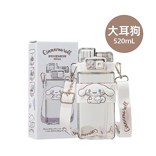 Nya Kawaii Sanrio Vattenflaskor Söta Anime Cinnamoroll Kuromi Cartoon Bärbar Mugg 520ml Flaska Present Till Barn Pojkar Flickor Present Cinnamoroll 520ml Cinnamoroll