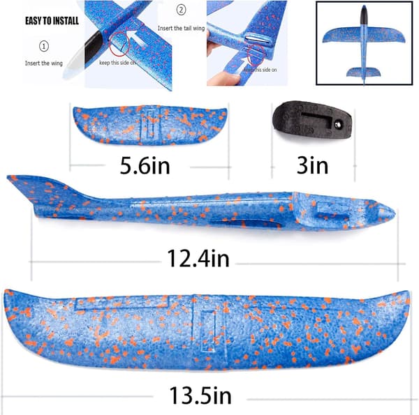 Sunshine Smile Glider, 4-delars set, 35 cm skumflygplan för barn, skumflygplansleksaker