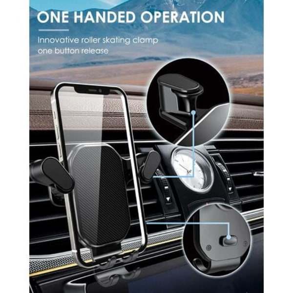 Mobilholder for bil, superstabil, forbedret ventilasjonskrok