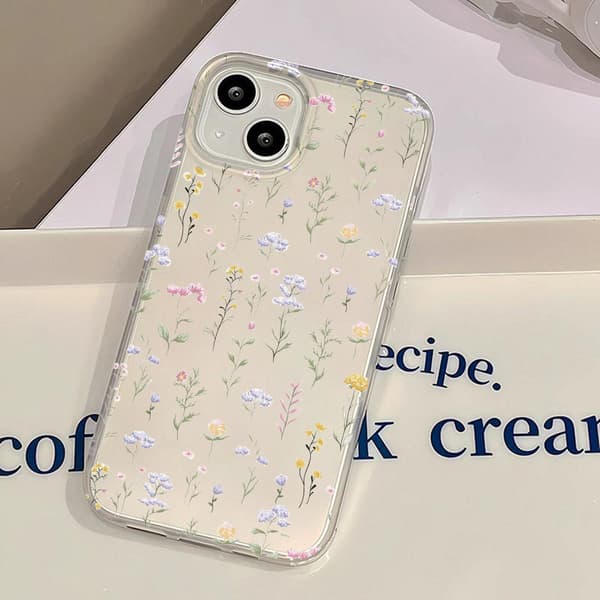 Kompatibel med iPhone – Transparent, dropptåligt skyddsfodral med blommigt tryck iPhone 12 mini
