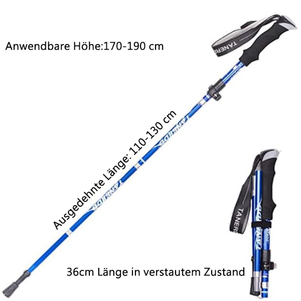 Foldbare vandrestave - Justerbare, lette, teleskopiske