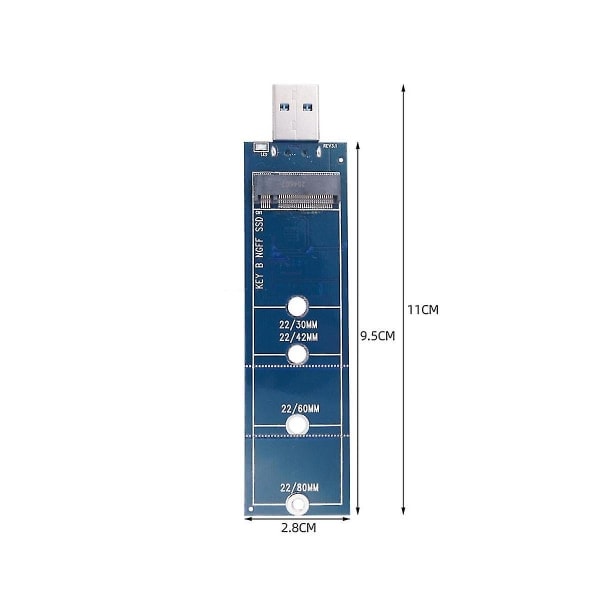 SSD M.2 till USB-adapter M.2 till USB-adapter B-nyckel M.2 SATA-protokoll SSD-adapter NGFF till USB 3.0 SSD Ca