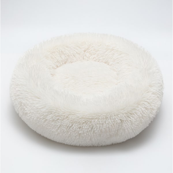 Rund katteseng hundebed kæledyrsrede oval katteseng munk seng seng hvid diameter 40cm