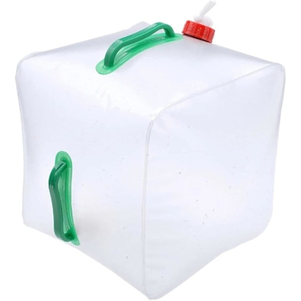 20L hopfällbar vattentankpåse med kran Transparent Bärbar hopfällbar campingvattenpåse för kontor, camping, juice, cocktail