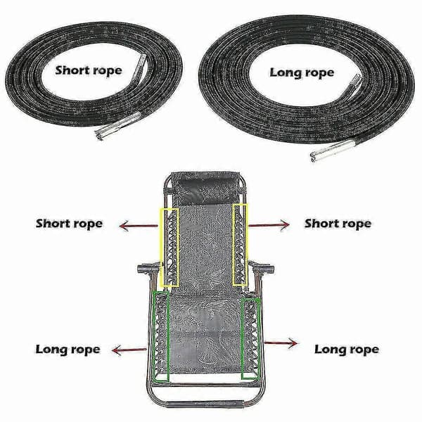 Ersättningstyg med repaccessoarer för hopfällbara utomhusloungestolar Gray