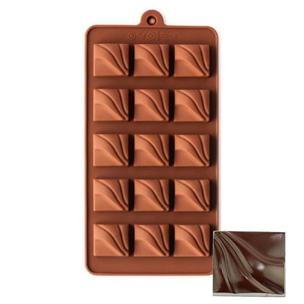 Fyrkantig chokladpralin silikonform, chokladform, pralinform, pralinform Brun brown