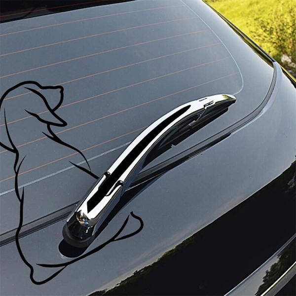 Bil 3D Sjov Hund Bagrude Visor Sticker, Tegneserie Vinyl Bumper Dekal til Bilstil og Dekoration White