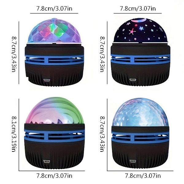 1 Vortex-projektor med USB-stik og fjernbetjening (USB-model)