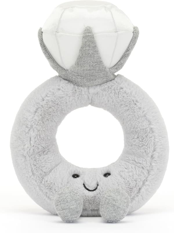 Amuseables Diamond Ring Plush, 20 cm | Wedding Ring Plush | Engagement and Wedding Gift