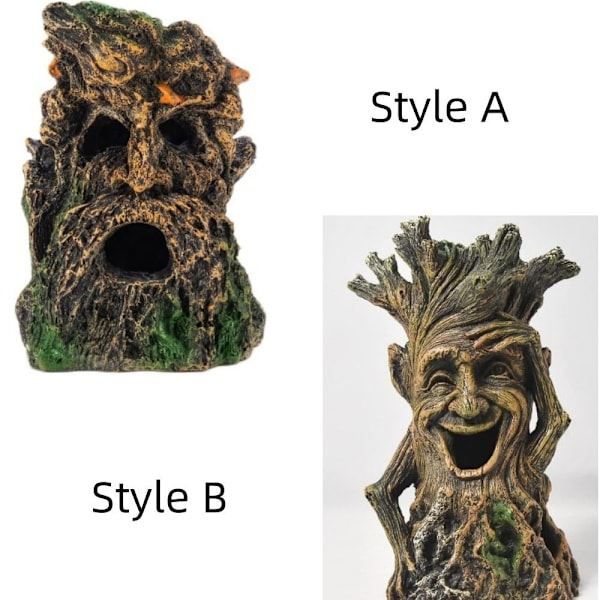Ansiktstre hode akvarium dekorasjon eremittkreps tre B B