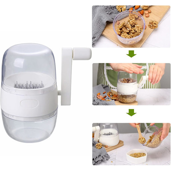 This multifunctional nut grinder is suitable for various nuts and is perfect for chopping almonds, hazelnuts, peanuts, and walnuts.