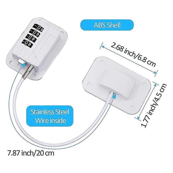 2-pack Refrigerator Lock, Freezer Lock, Refrigerator Door Lock, Combination Lock, Child Safety Lock, Cabinet Lock