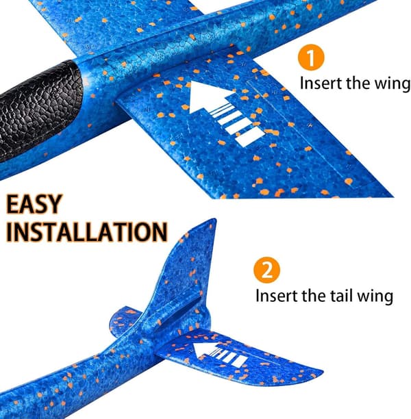 Sunshine Smile Glider, 4-delars set, 35 cm skumflygplan för barn, skumflygplansleksaker