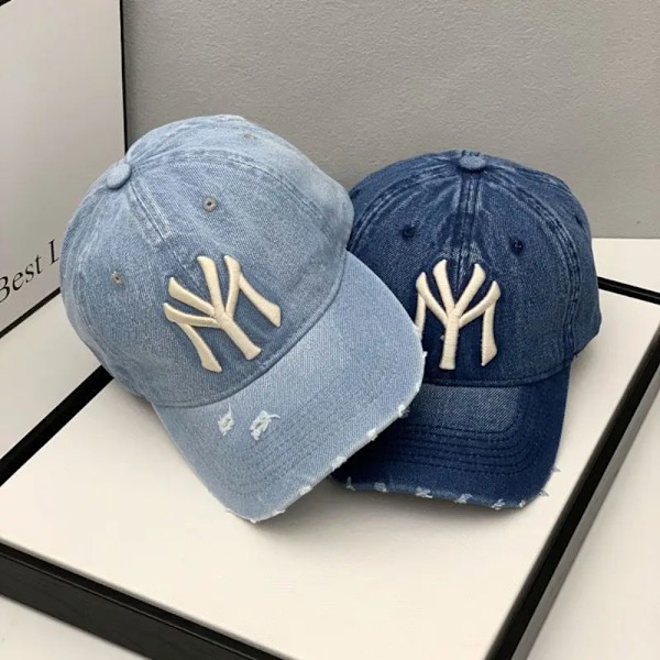 Tvättad Denim Basebollkeps Svart Vintage Y2k Dad Hat BLACK BLACK Black Black