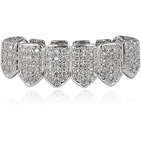 18K guldpläterade Macro Pave CZ Iced-Out Grillz med extra gjutstänger inkluderade
