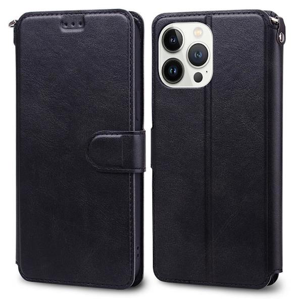 (Compatible with iPhone 12) Retro Leather Wallet Case with Card Slots blå