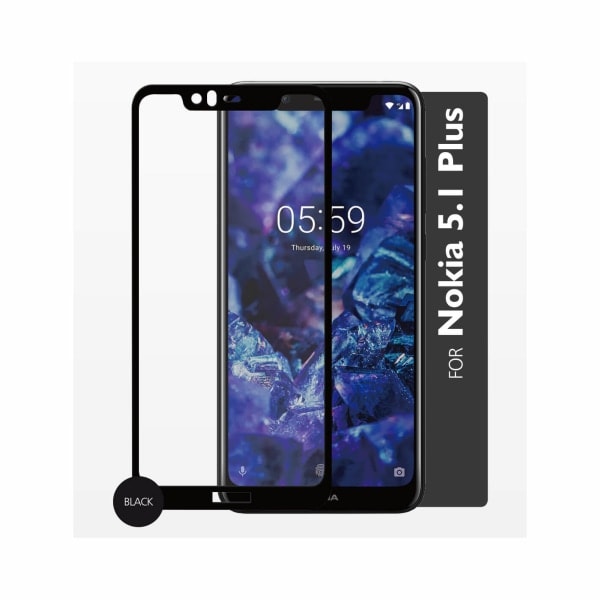 Hærdet Glas 2,5D Full Cover Nokia 5.1 Plus