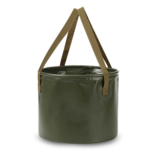 Utomhushopfällbar hink Läckagesäker Luktfri Bärbar Camping Vattenhink för Picknick Diskning Fotbad 10L Skogsgrön