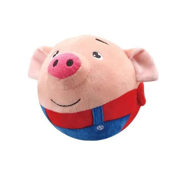 Dynamic Plush Pet Toy, Interactive Bouncing Ball, Sound-Emitting Electronic Dog Toy Red