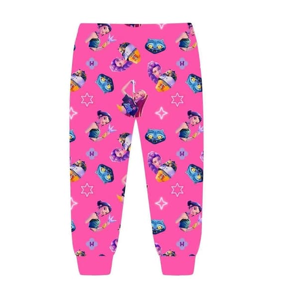 K-Pop Devil Hunter långärmad barnpyjamas, söta tecknade pyjamasplagg för barn, lämpliga för både sov- och vardagskläder, rosa. pink 130