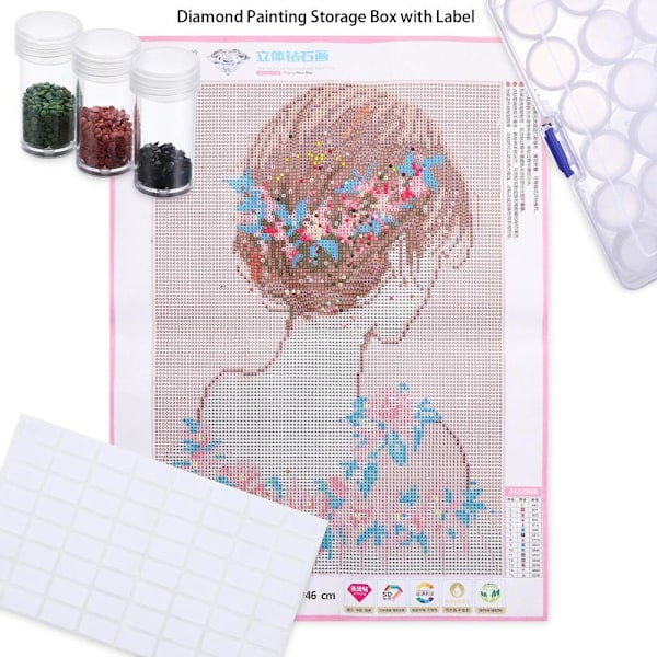 Diamantmaleri Borflasker Perler Opbevaringsbeholder 24stk 24pcs Bottles with box&1 Lable