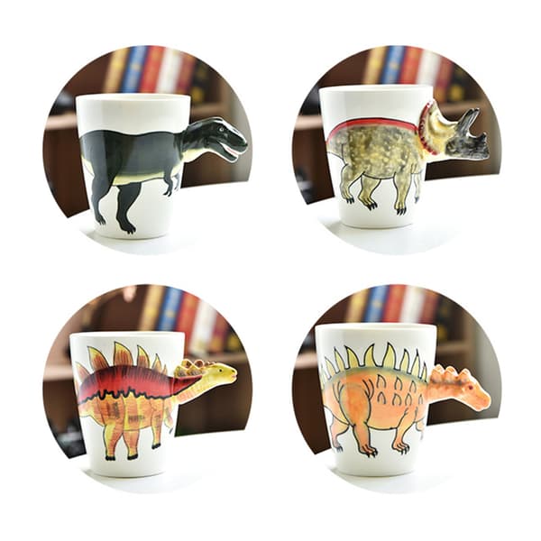 400 ml dinosaurie keramisk mugg - söt djur kontorsfrukostkopp