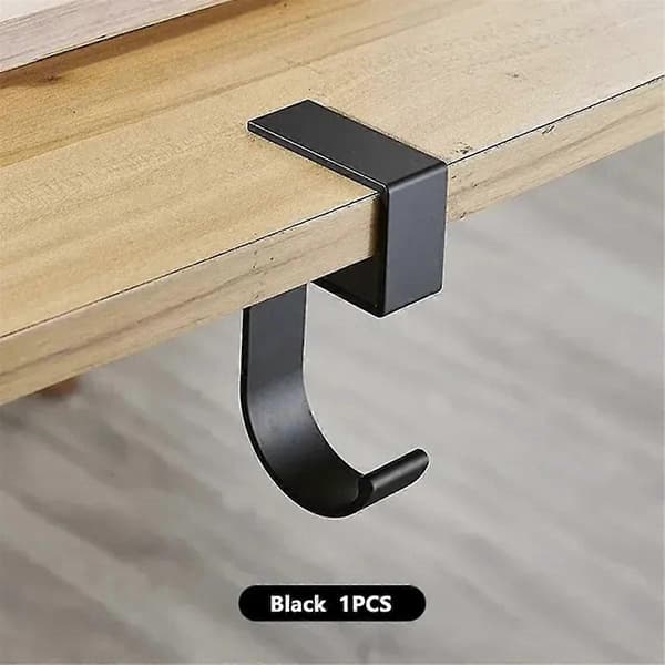 10 Irregularly Shaped Desk Hooks, Hanging Bag Holders for Student Desks, Removable Bag Holders for Office, Grey.