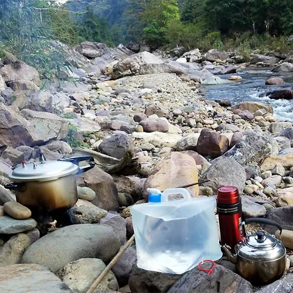 Hopfällbar Vattenbehållare - 10 Liters Campingvattenbehållare för Nödsituationer