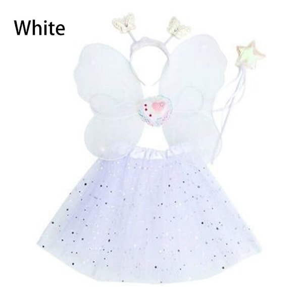 4-pack Fe älvingsskjort Prinsessakostym Set VIT white