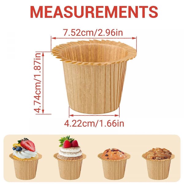 90-pak naturlige papir cupcake coasters, bagepapir cupcake coasters, fortykkede cupcake coasters, engangs cupcake coasters