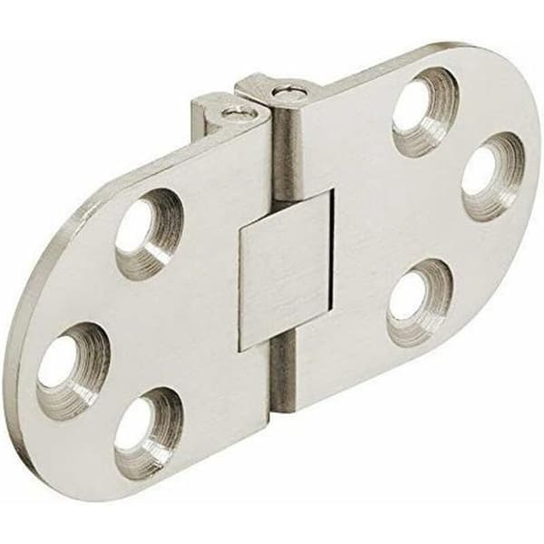 Zinc Alloy Folding Table Hinges, Rounded Corners, 4-Pack Concealed Hinges, Suitable for Furniture (Silver).
