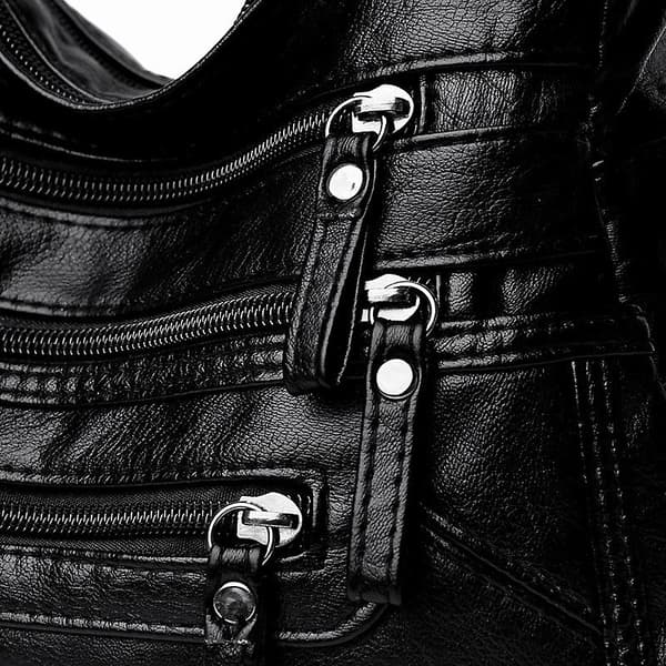 Dammode Skuldertaske, Dame Skuldertaske, Midaldrende Dametaske, Mor Taske - Sort