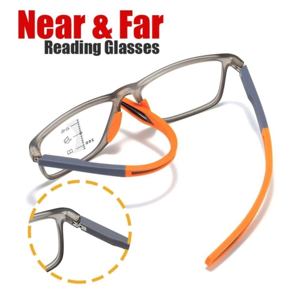 Anti-blått ljus Läsglasögon Fyrkantiga glasögon TRANSPARENT transpa transparent Strength 250