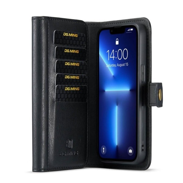 Plånboksfodral med magnetiskt lock för iPhone 13 Mini Svart - DG.MING Svart
