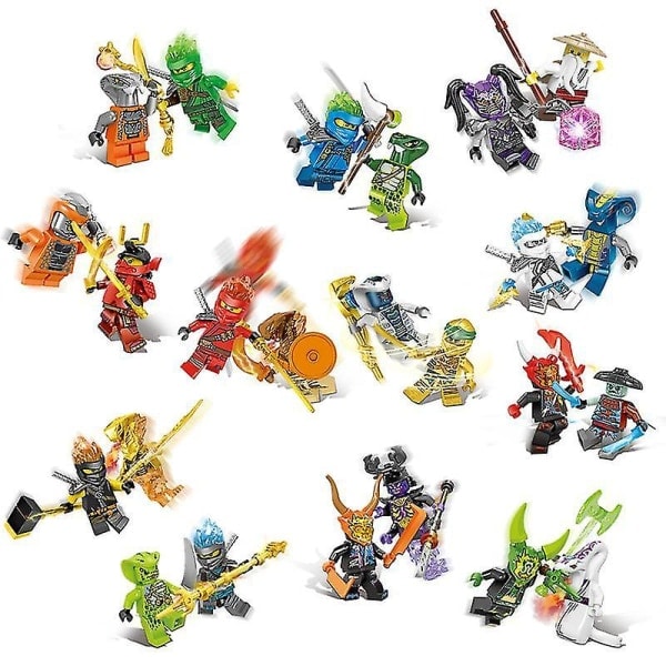 Set med 24 st Ninja Minifigurer Byggstenar Leksaker Barngåva