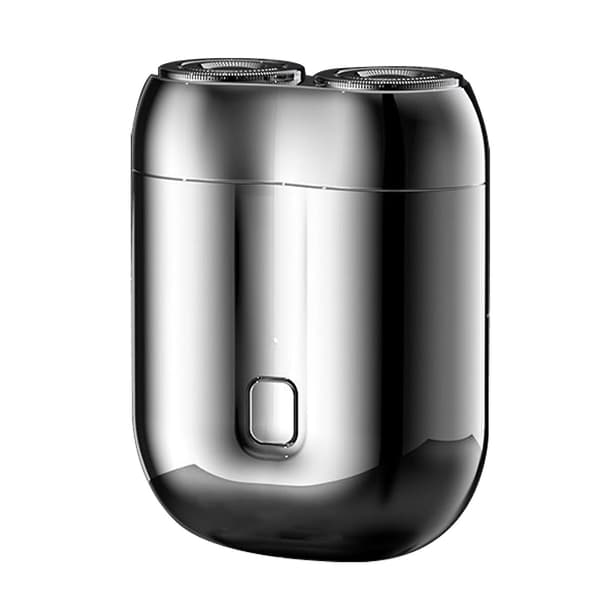 Mini bærbar elektrisk barbermaskine, egnet til mænd, USB genopladelig, egnet til både hjem og rejse. Silver