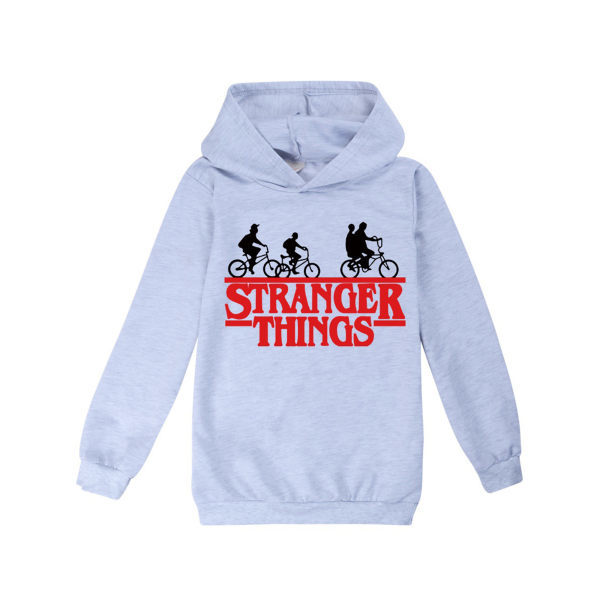 Stranger Things Hoodie Sweatshirt Trøje Trøje Efterår/Vinter Sort 160cm