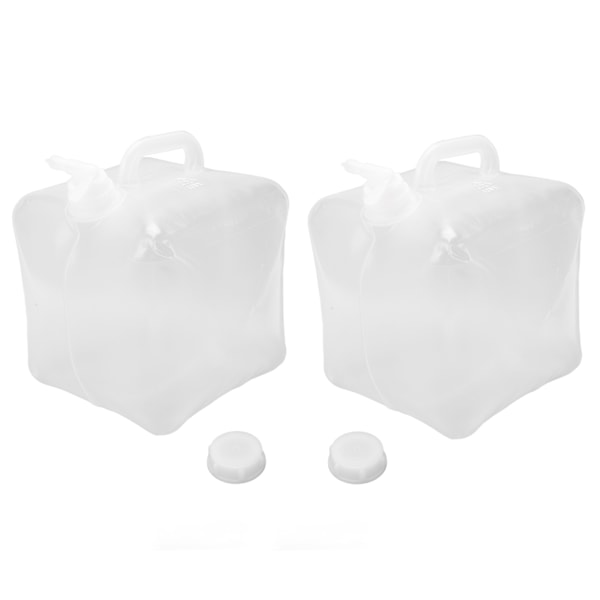 2 st Hopfällbara Vattenbehållare med Kran - Inget Läckage - Vikbar Plastbehållare 10L