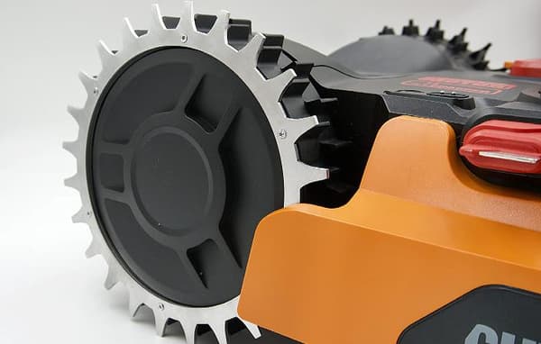 Robotgräsklipparhjul med remdrift, dubbade halkskyddshjul - L-formade, 225 mm, 2 stycken