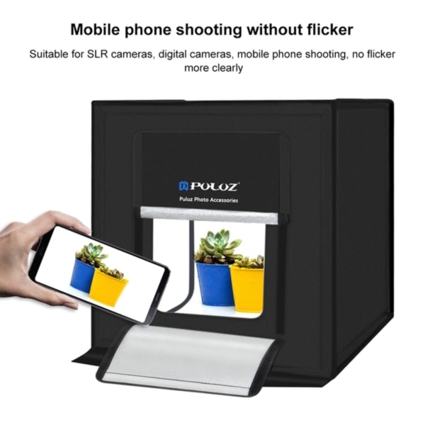 Ljustält / Fotobox - Proffstält för Fotografering - 40cm 2400LM Svart