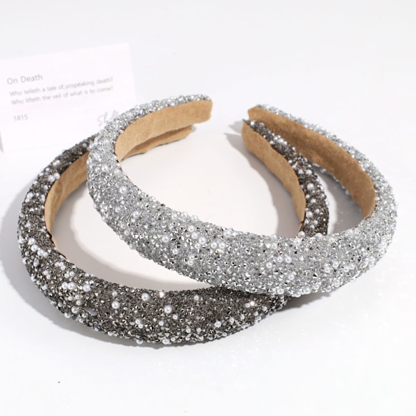 Rhinestone Hårband Enkelt Hårband SILVER Silver