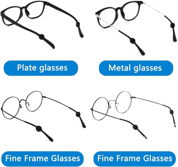 10-pack silikon glasögonbågar, öronkrokar och halkskyddsglasögon