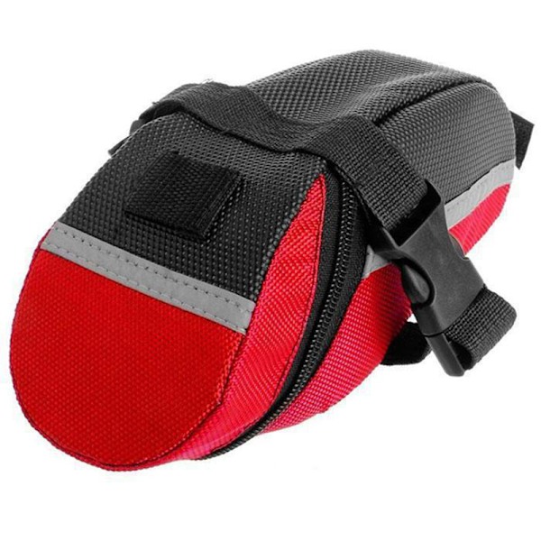 Cykel sadelväska mountainbike sadelrör väska bakväska verktygsväska - lager röd red One Size