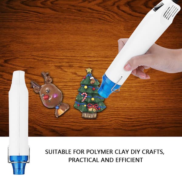 300W varmluftspistol elverktyg för polymerlera DIY (vit)