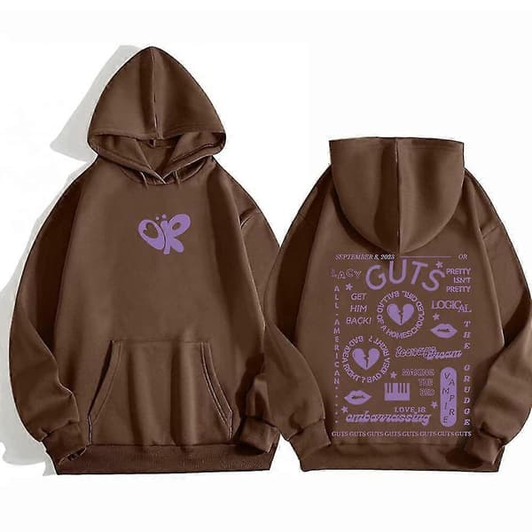 Guts Olivia Rodrigo Høst/Vinter Hettegenser, Brun brown XXXL