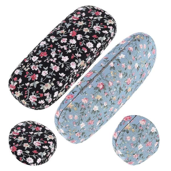 Two-pack glasses case, unisex, hard shell, floral pattern, sunglasses case, hard glasses cases, glasses protection, suitable for sunglasses.