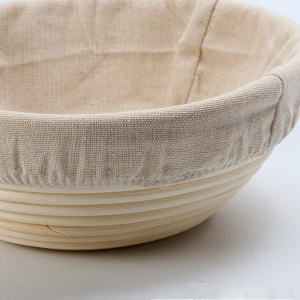 Bageklæde, linned med dejspatel (til brødbagning), hævekurv 25 cm