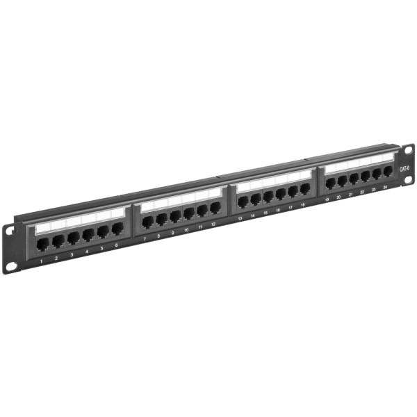 CAT 6 19 tuuman (48,3 cm) kytkentäyttöpaneeli, 24 porttia